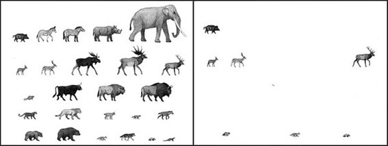 When contrasting the surviving wildlife in Europe (the comparative image corresponds to Great Britain) with the one that occupied it for millions of years, we find that most of its autochthonous terrestrial megafauna is locally or totally extinct.