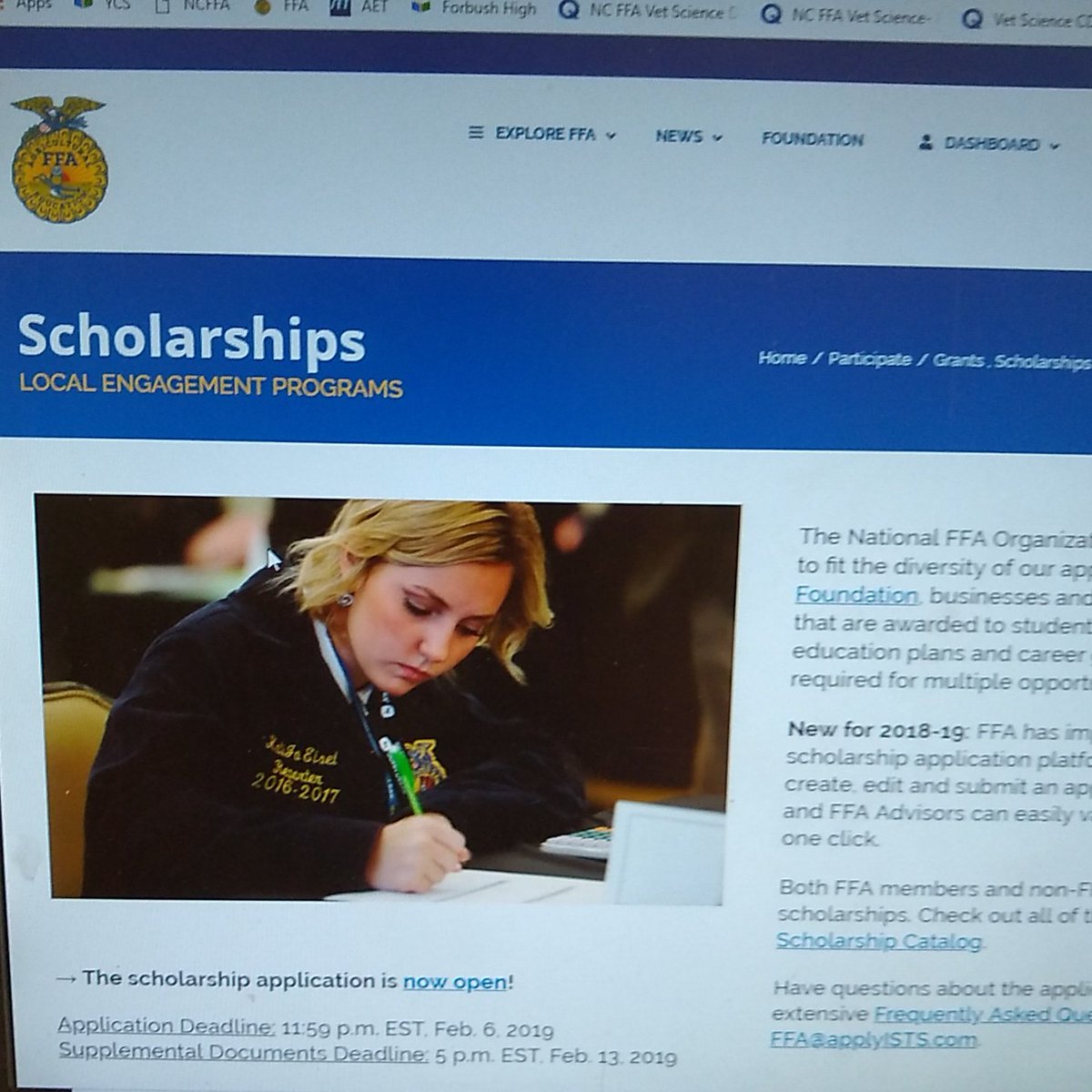 forbush_ffa's tweet photo. Apply for https://t.co/8HyBZ4dw23 scholarships now. All applications are due by Feb. 6th. Please see Mr. Elliott if you have any questions https://t.co/AuNY4MwLiO