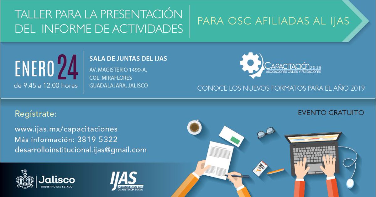 Taller para la presentación del informe de actividades 24 enero 2019, Cupo lleno.