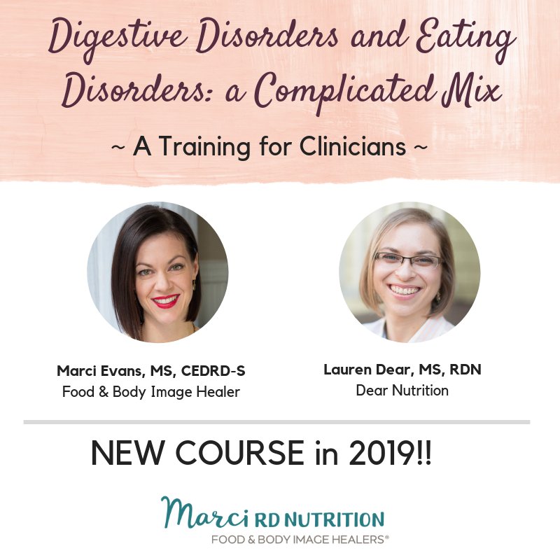 MarciRD's tweet photo. In case you haven't heard, I'm launching my newest online course, Digestive Disorders and Eating Disorders: A Complicated Mix. This is the last day to join a special list that will provide you access to $100 off the training. #RDchat #dietitian > https://t.co/YqYW9Pc9Ht https://t.co/mMvoCypAVe