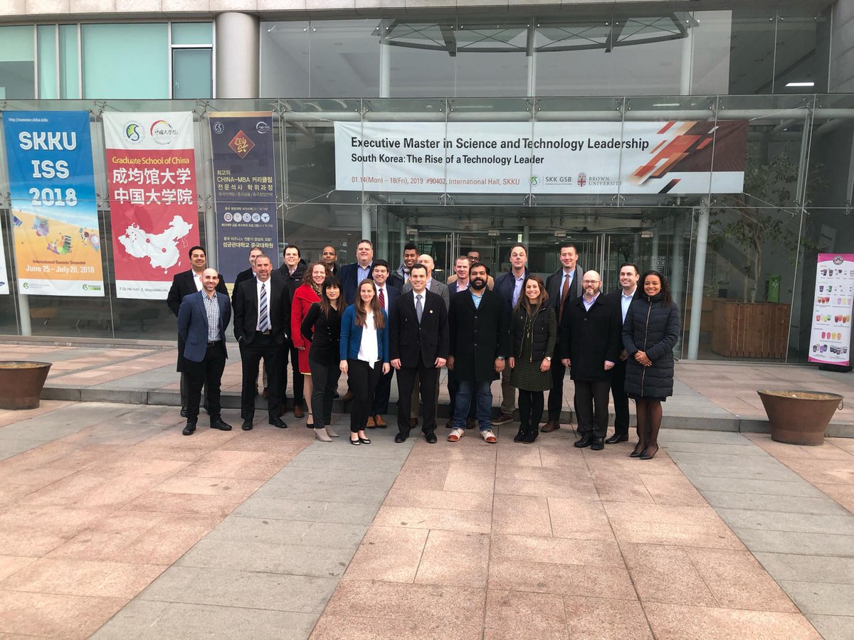 Brown_SPS's tweet photo. Executive Master in Science and Technology Leadership students started their Korean residential session at @SKKGSB. #BrownEMSTL #brownexec https://t.co/NnTEgPTFUz
