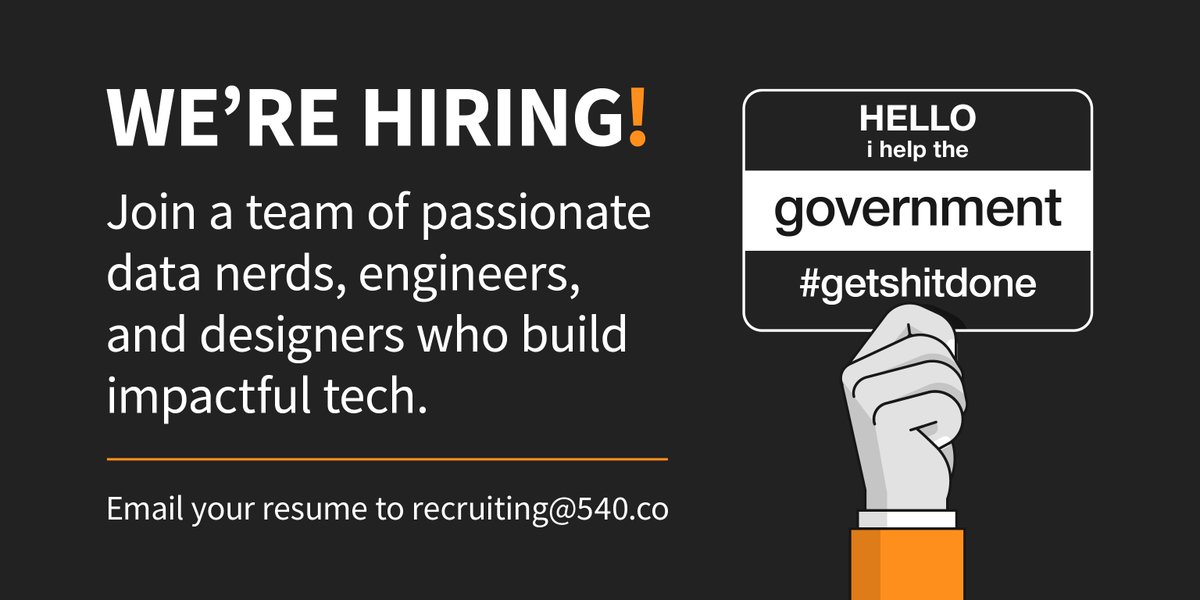 540co's tweet photo. Calling all talented Systems Engineers, Solutions #Architects, Software #Developers, and Backend Developers in the @dcdmv. @540co wants you to join our team of builders to #getshitdone. Apply within. https://t.co/Mc8R7ZsZJ1