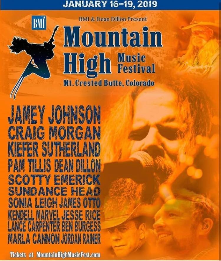 Still time to get your tickets for a daily pass or all 3 days <a href="/MtHighMusicFest/">Mountain High Music</a> Featuring <a href="/jamey_johnson/">Jamey Johnson</a> , <a href="/PamTillis/">Pam Tillis</a> , <a href="/RealKiefer/">Kiefer Sutherland</a> , <a href="/craigmorgan/">Craig Morgan</a> , <a href="/SundanceHead/">Sundance Head</a> &amp; many more! #musicfest #crestedbutte #skipowder 
bit.ly/2BIRtO4