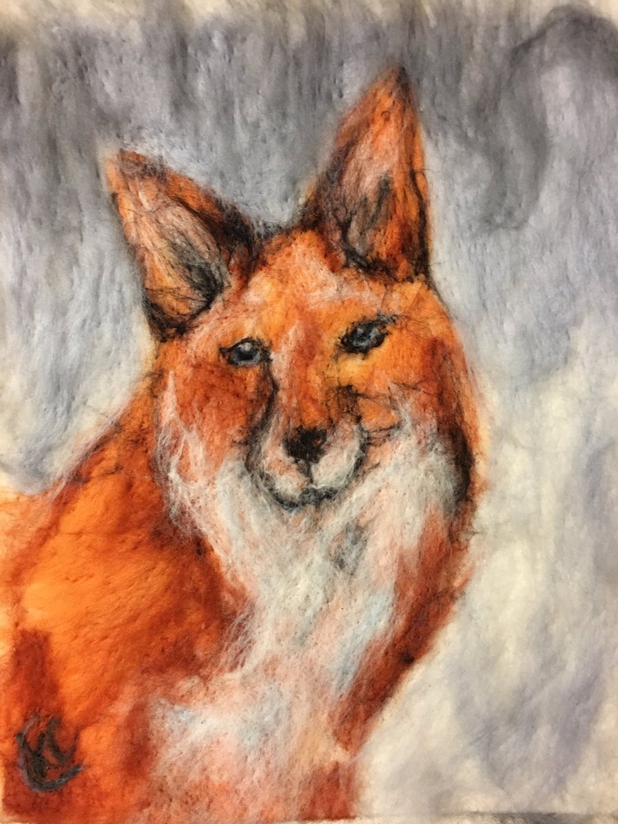 kylacdesigns's tweet photo. Fox needle felted wool, he’s on display this month at EmeraldArtCenter https://t.co/JvSHJP6Cs9 https://t.co/q2N87qSIxc