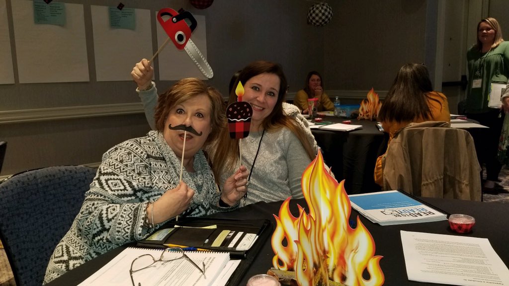 jacksont7's tweet photo. The Weakley County Literacy Leaders having a little fun prior to learning in depth strategies in Independent Reading. https://t.co/pZvyG4reNt