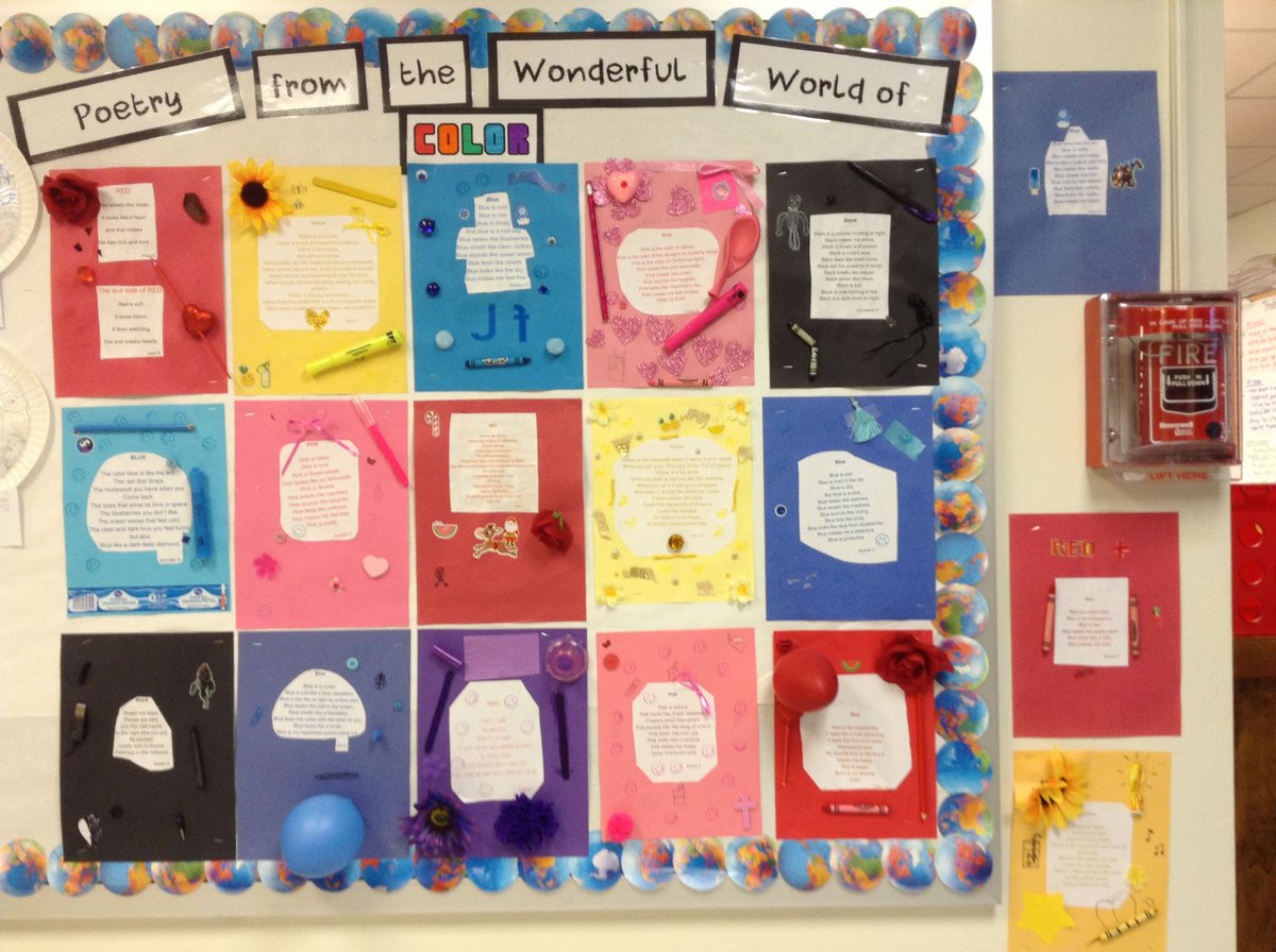 TCElara's tweet photo. Poetry from the wonderful world of color 🎨 Fun end to our poetry unit!
#SBJourney #SBISD #4thGradePoets https://t.co/4oQg56mXtW