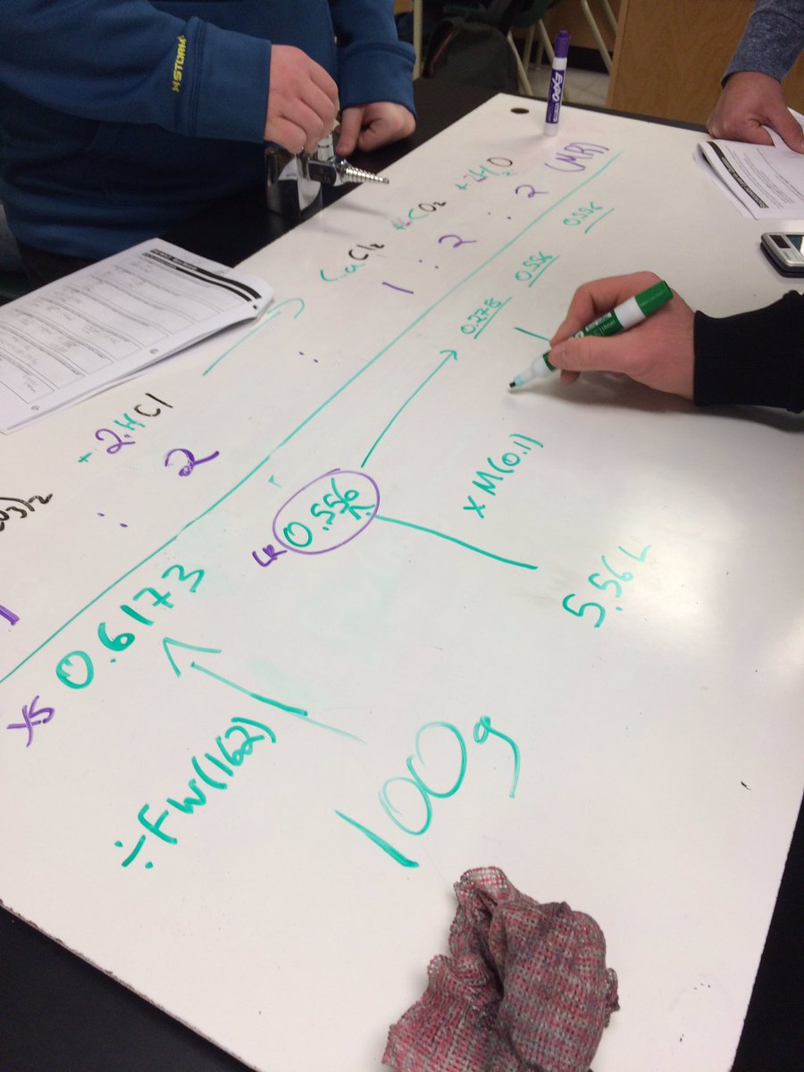 ASCVI_Science's tweet photo. Collaborating on stoichiometry in Grade 11U #chemistry #thinkingclassroom @pgliljedahl  @walkau @ASCVI_SAC @kprschools https://t.co/3Ve2sFBs6r
