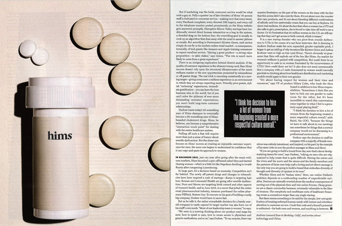 Go fast! pickup this month's edition of <a href="/Entrepreneur/">Entrepreneur</a>!!! Big old 6 page spread on Hims' growth, our incredible female leaders and how we're bridging the future of medicine to the masses! Great read and worth buying!