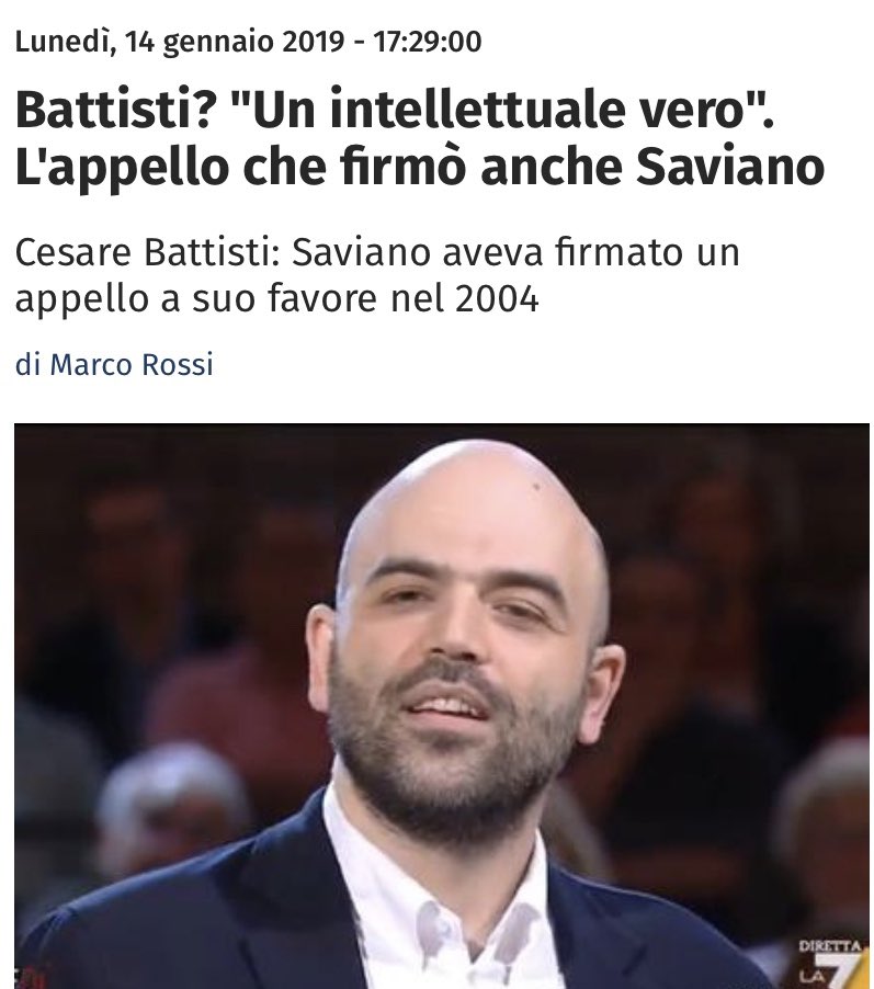‼️Che dite? Chiediamo tutti assieme al signor #Saviano, sempre con il ditino alzato, di RIFIRMARE questa #petizione davanti ai famigliari delle vittime del criminale, terrorista #Battisti ? Se siete d’accordo retwittate 👊 @robertosaviano @Affaritaliani