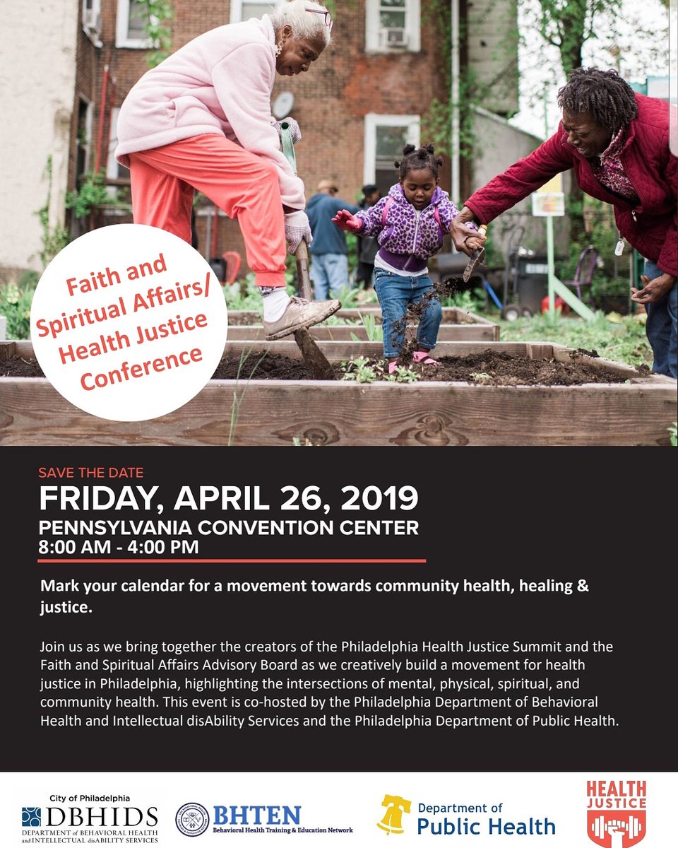 SAVE THE DATE!!!!!! <a href="/DBHIDS/">Philadelphia DBHIDS</a> <a href="/GetHealthyPHL/">Get Healthy Philly</a> <a href="/PHLPublicHealth/">Philadelphia Public Health</a> April 26, 2019