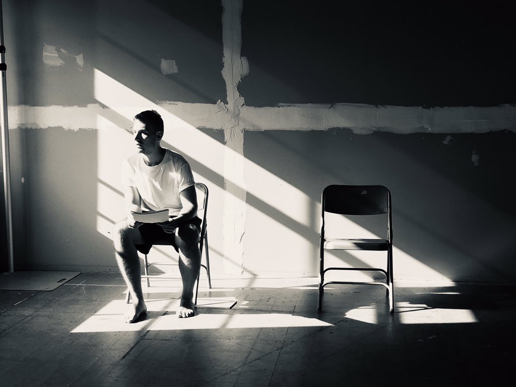 SignoftheAcorn's tweet photo. Tom Anson Mesker, finding his light in rehearsals for TUESDAY @25a https://t.co/e6xDmS8eMB