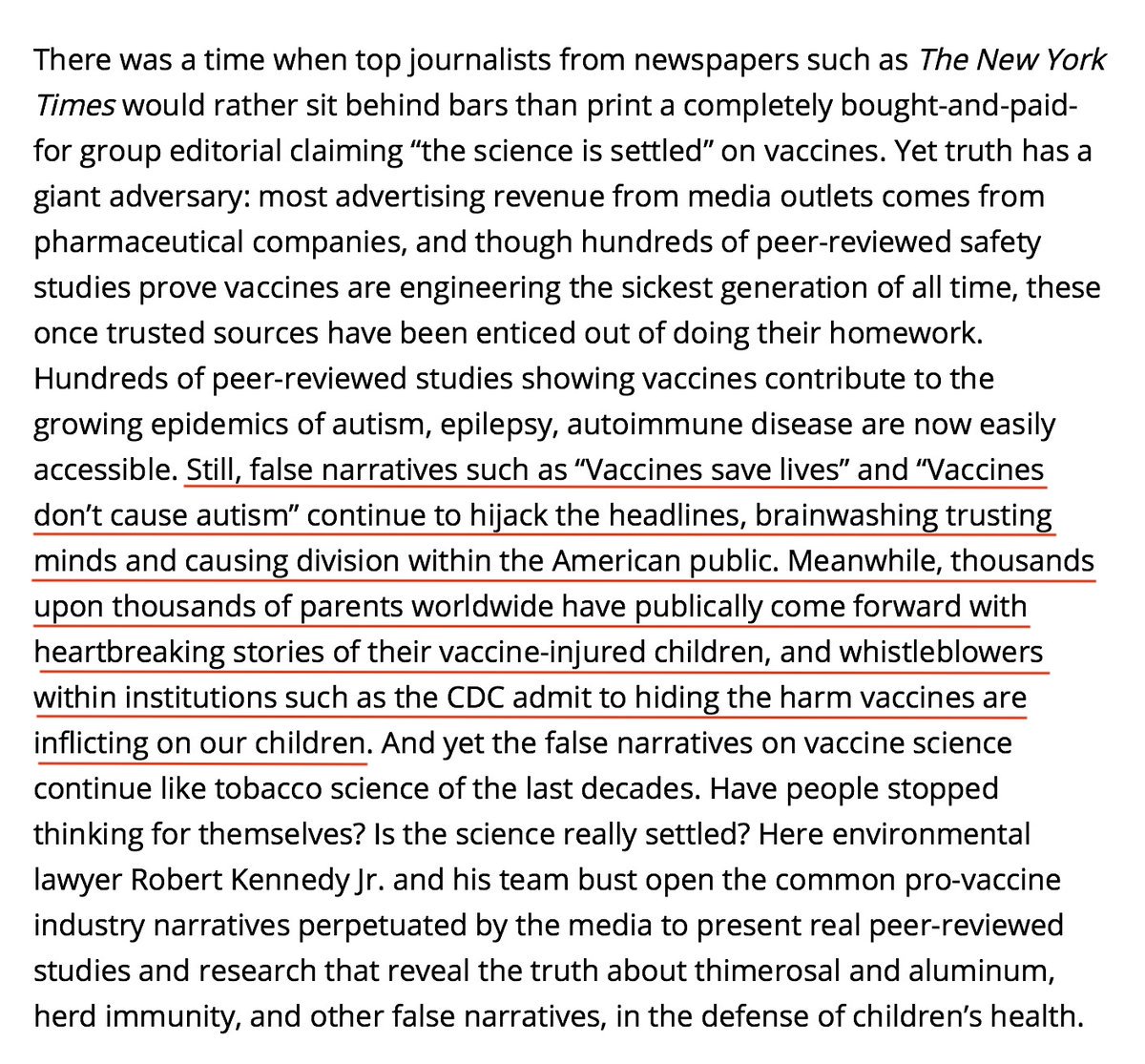 The False Narrative. https://childrenshealthdefense.org/false-narratives #QAnon  #Vaccine  #Autism  #GreatAwakening  @potus