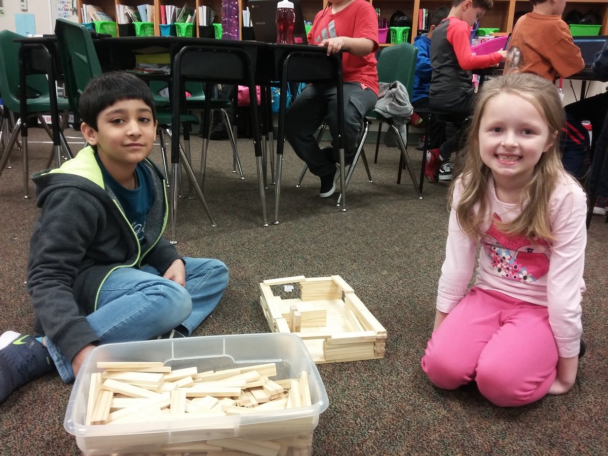 These 2 students called me over during indoor recess to show how they built a wooden house by using Habit 4 Think, Win-Win #cescelebrations