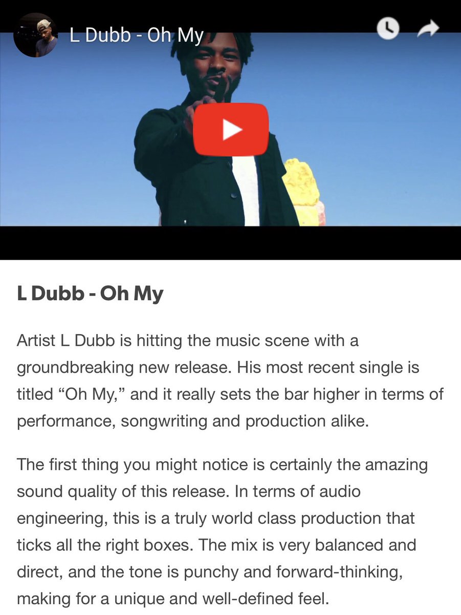TheRealLDubb's tweet photo. You gotta hear it fa yourself 💯🙌🏽 #ldubb #ohmy #indieartist #newmusic https://t.co/TsjkW286iC