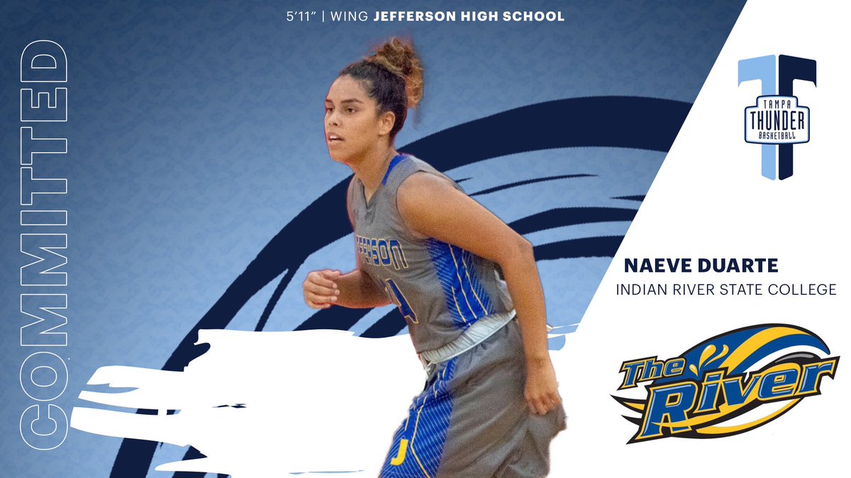 TampaThunderGBB's tweet photo. Congratulations to #TampaThunder ‘19 5-11/W Naeve Duarte (Jefferson) for committing to continue her academic and athletic career at Indian River State College! https://t.co/LgoawEHIJF