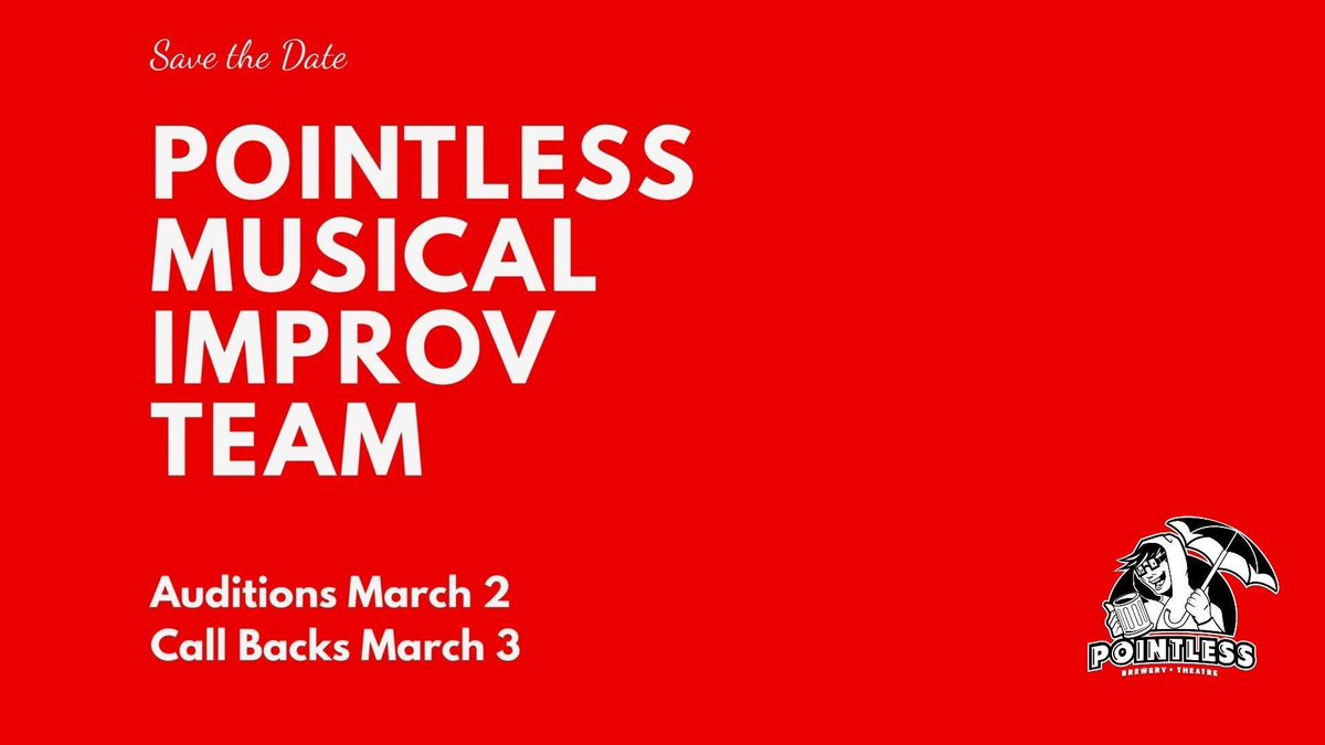 PointlessBrew's tweet photo. It’s coming. #MusicalImprov #pointlessbrew #auditions #AnnArbor https://t.co/VpijF29Ohj