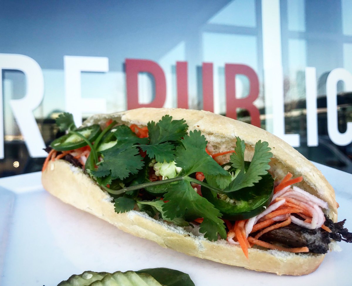 Featuring tonight: short rib bahn mi.  Just like you remember, but better. #bahnmi #shortrib #beer