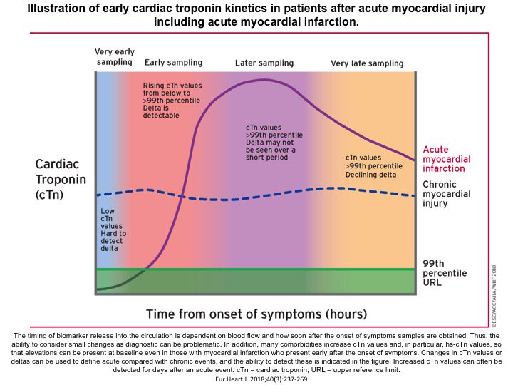Illustration of early cardiac troponin kinetics in patients after acute ...