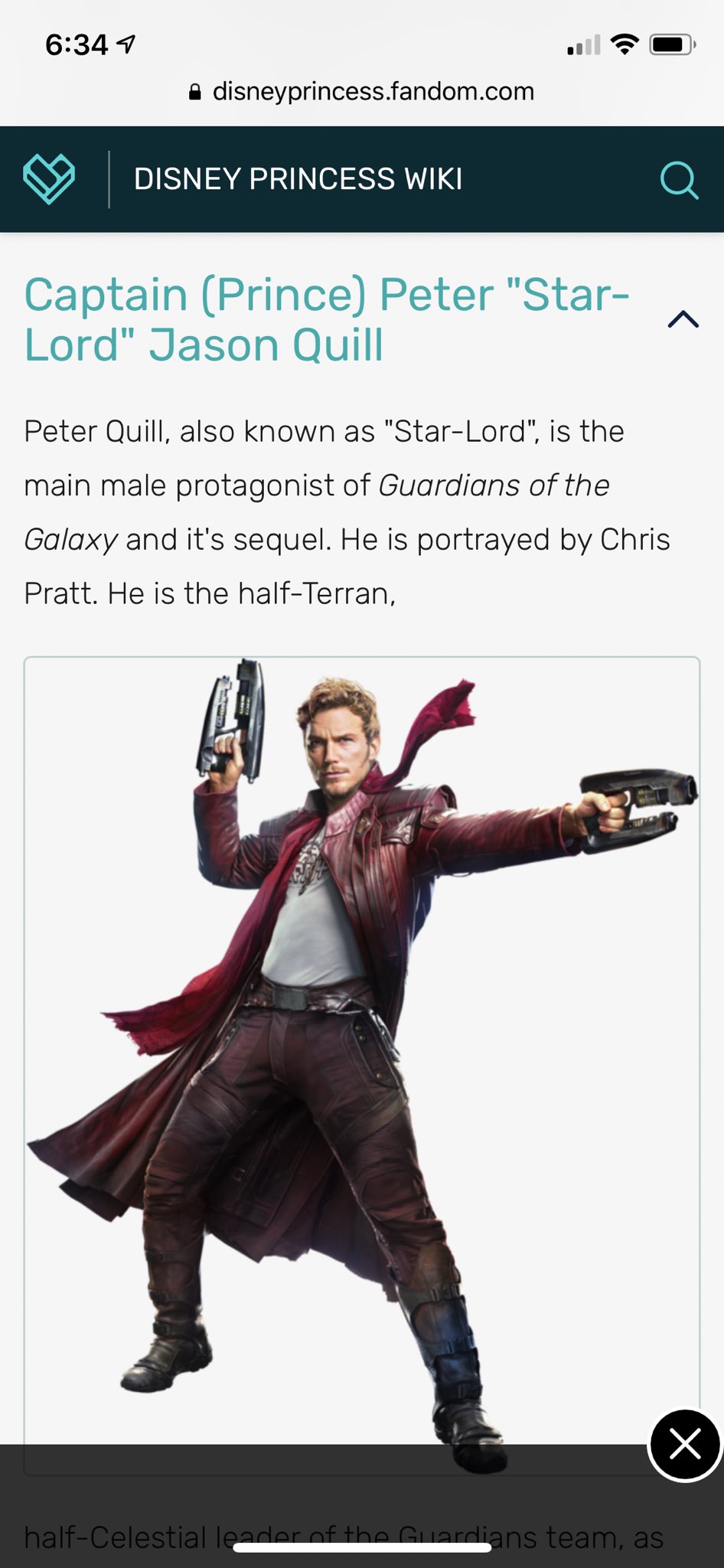 Aubree on X: Hey @prattprattpratt did you know that on the Disney Princess  Fandom Wiki, that Star-Lord is a Disney Prince? And that Tarzan and  Hercules aren't?!? (@actual_spidey @THOR_SON_OFODIN what do you