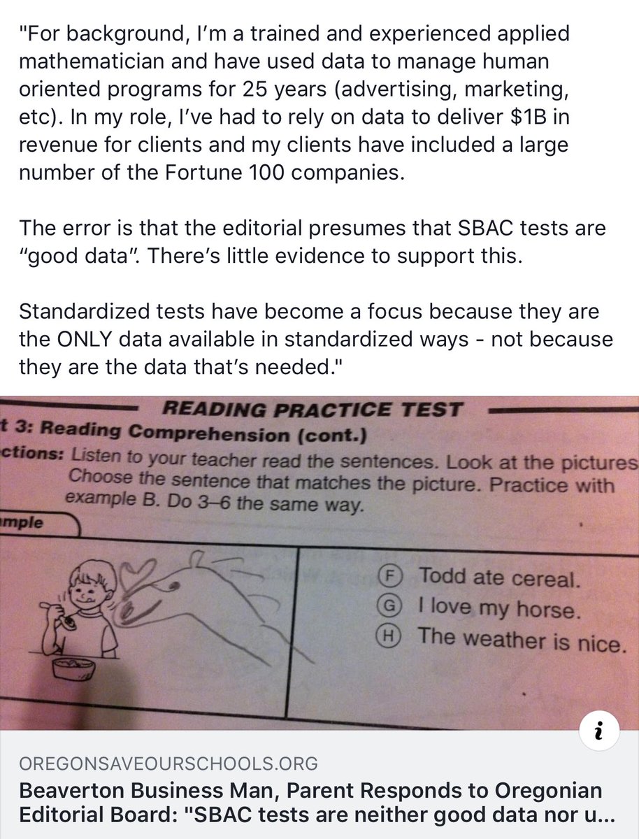 Standardized testing in Oregon. 

oregonsaveourschools.org/2019/01/beaver… <a href="/FirstLadyNJ/">Tammy Murphy</a> <a href="/DrLRepollet/">Dr. Lamont Repollet</a> <a href="/SenMTeresaRuiz/">Sen Teresa Ruiz</a> <a href="/MilaJasey/">Mila Jasey</a> <a href="/AndrewZwicker/">Senator Andrew Zwicker</a> <a href="/NJOptOut/">OptOutNJ</a> <a href="/NJKidsFamilies/">NJ Kids and Families</a> <a href="/sciam/">Scientific American</a>