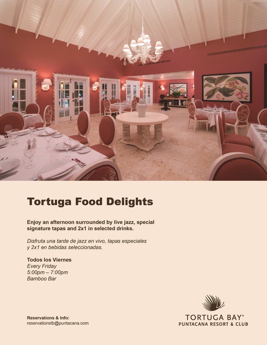 PUNTACANARESORT's tweet photo. Delight yourself with our signature tapas and taste the flavors of our international cuisine in Bamboo Bar at #TortugaBay. #puntacanaresort #experiencedining #dining #internationalcuisine #puntacana https://t.co/J6Jq0GMP6Y https://t.co/9mcMn4KBiD