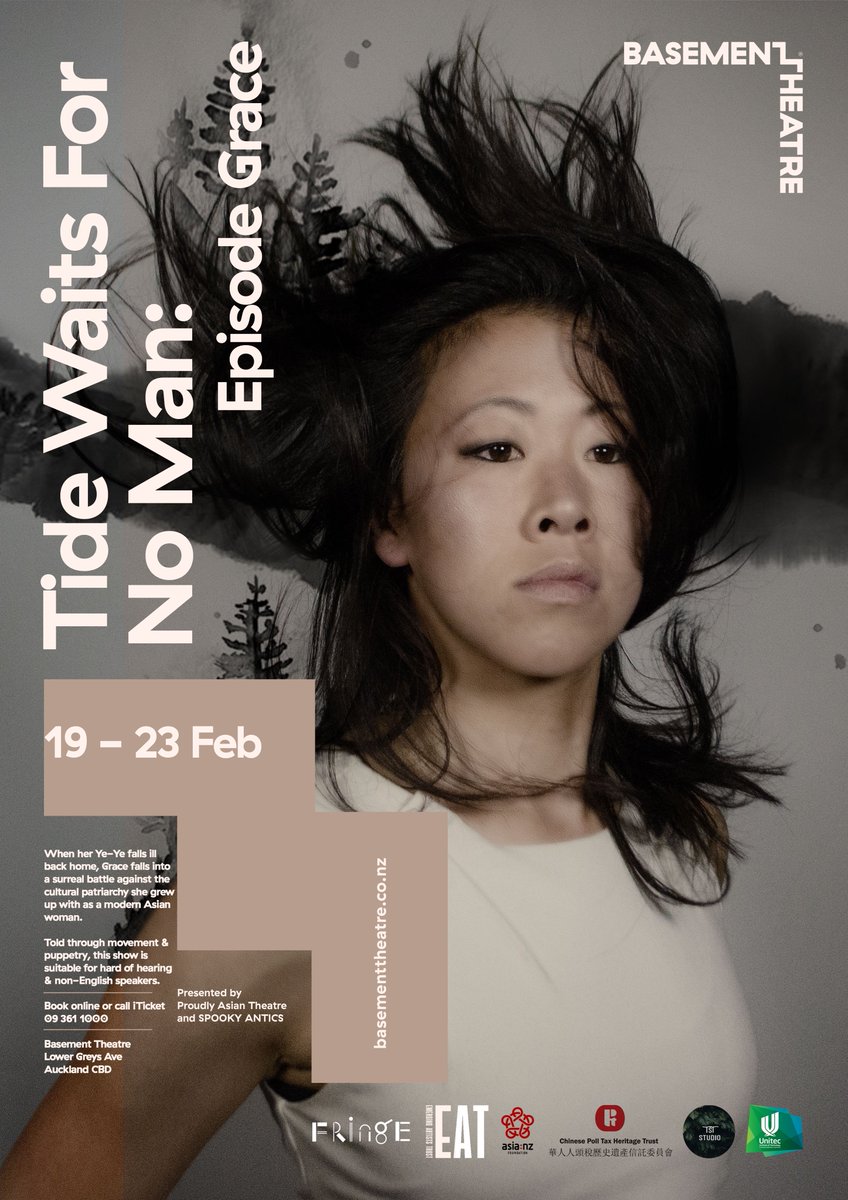 Swish new posters for #tidewaitsfornoman coming to ya Feb 19! Movement, puppetry and stunning shadowily collide in a non-dialogue battle with cultural patriarchy. 🌊 #aklfringe <a href="/aklfringe/">Auckland Fringe</a>