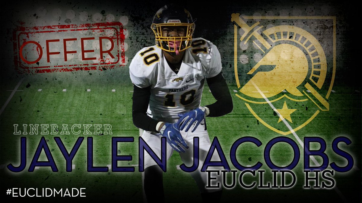 EUCFOOTBALL's tweet photo. OFFICIAL OFFER: Jaylen Jacobs (@JaylenJacobs4) received an offer from (@ArmyWP_Football) ARMY today! #EUCLIDMADE https://t.co/ZRzetmZbow