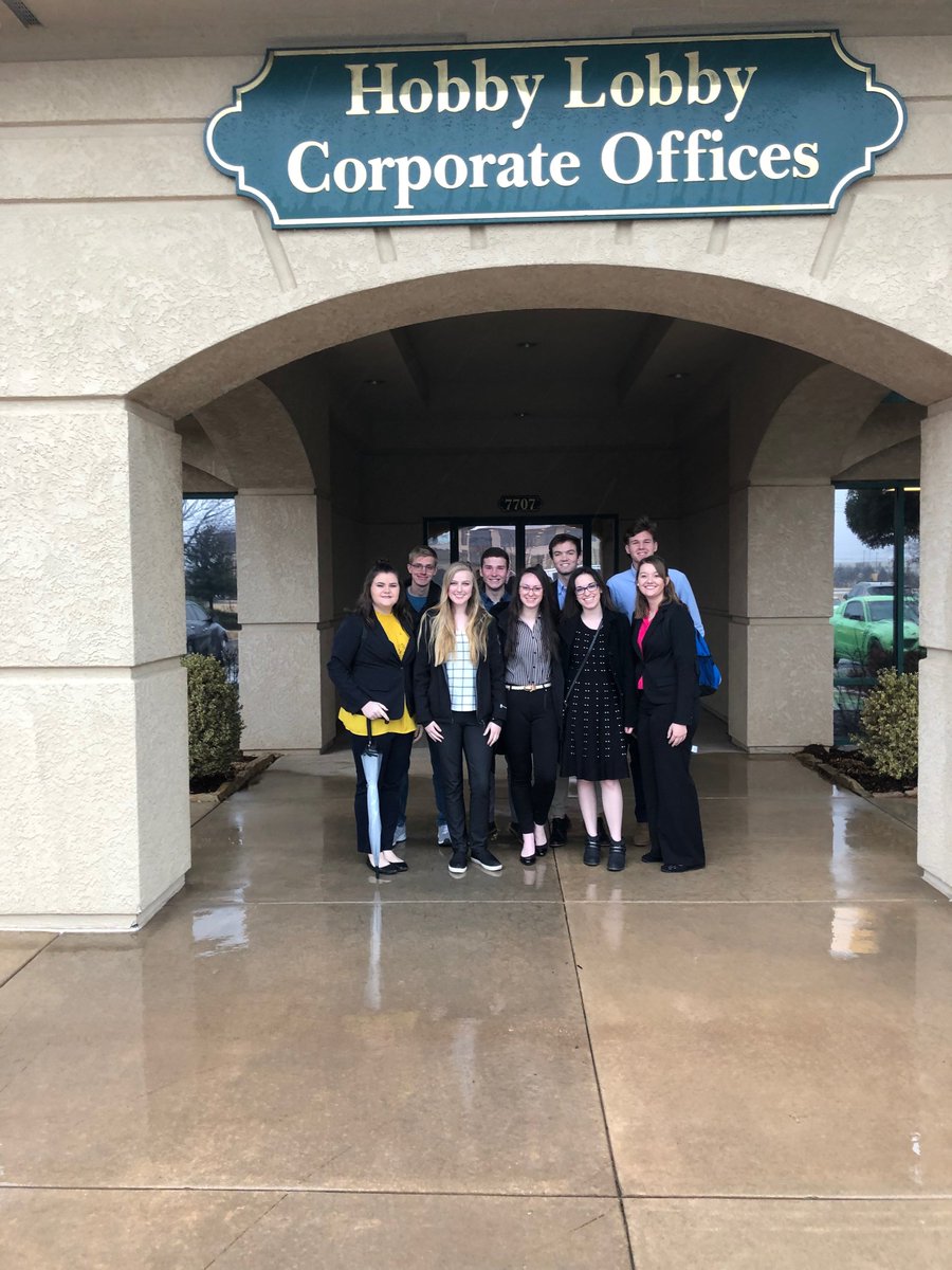 ObUbusiness's tweet photo. OBU Bison at Hobby Lobby HQ last week. Great tour! https://t.co/r3mlHYzHqo