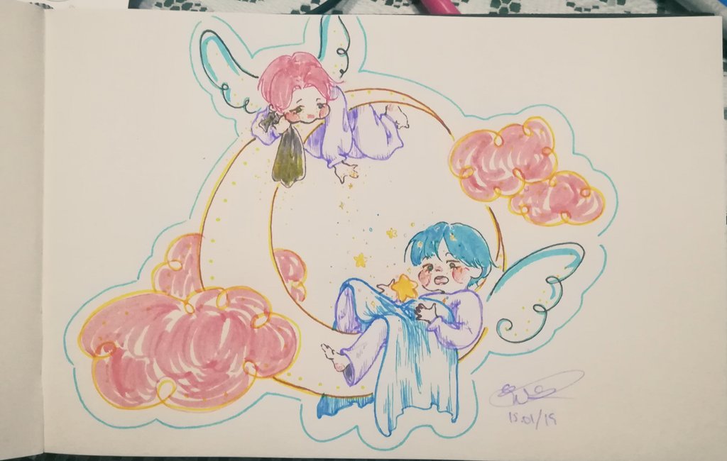 LoreHappy69's tweet photo. NO ME PUDE RESISTIR, OH WHAT A COUPLE OF CUTIES

#littletwinstars #vmin #bts #btsfanart #somethingquick https://t.co/DQZ3iS1iDL