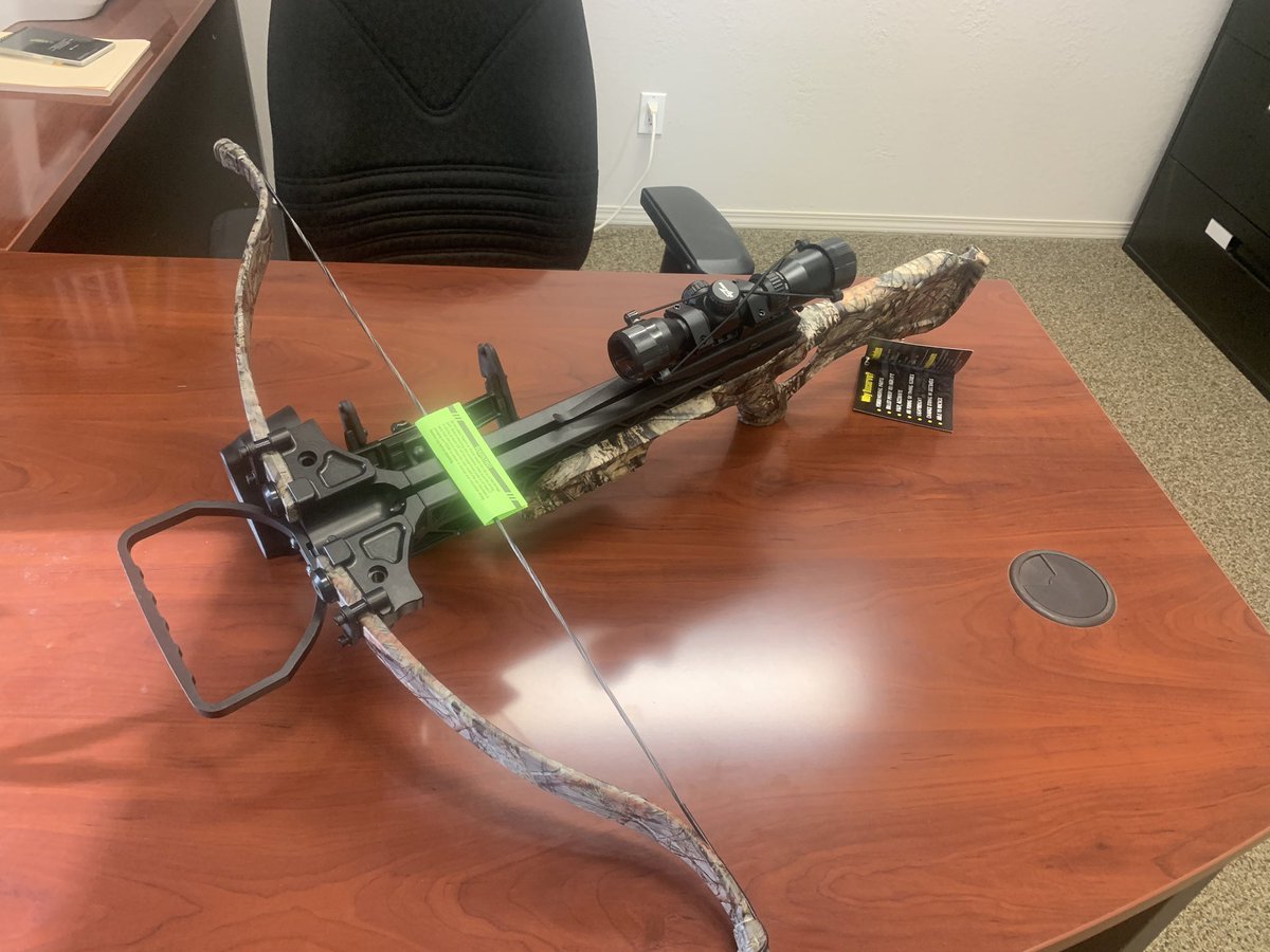 ImperialOilers's tweet photo. Here is one of our silent auction items for this weekend. An Excalibur Matrix Grizzly Crossbow complete with scope, arrows (bolts) and quiver. It’s ready to shoot. https://t.co/XYcVEAuqtB
