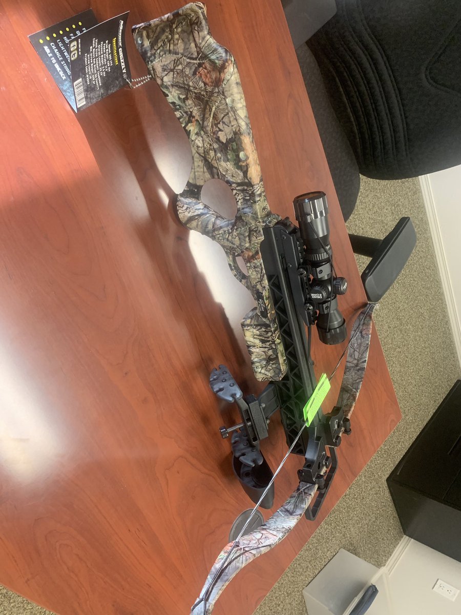 Here is one of our silent auction items for this weekend. An Excalibur Matrix Grizzly Crossbow complete with scope, arrows (bolts) and quiver. It’s ready to shoot.