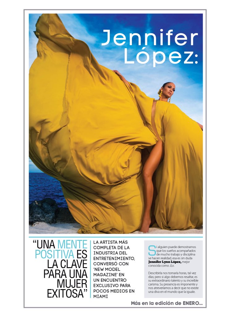 Jennifer Lopez graces the cover of NEW MODEL Magazine January 2019.💛 #NiTuNiYo