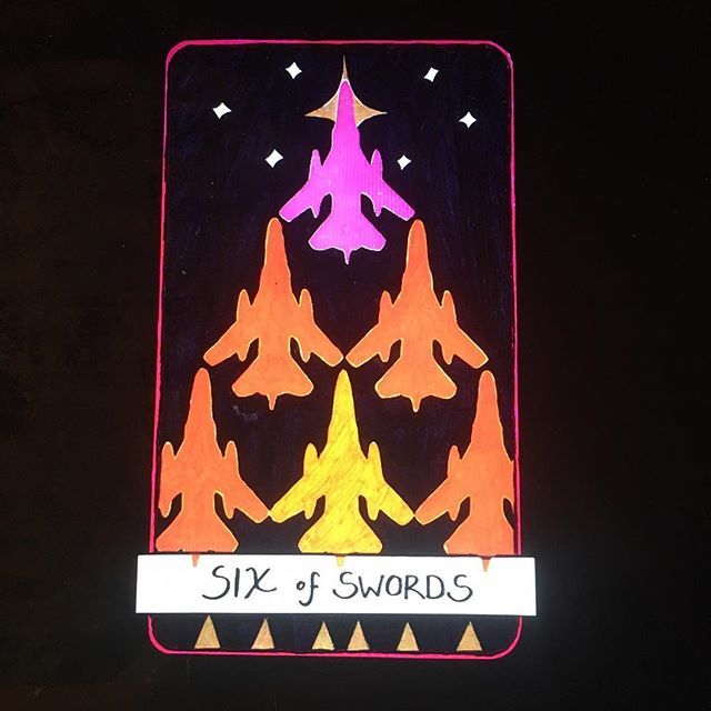 horusVacui's tweet photo. #sixofswords #swords #tarot #pink #handdrawn #sofyyuditskaya https://t.co/YyaB3sMCHK https://t.co/BilZzh2kwV