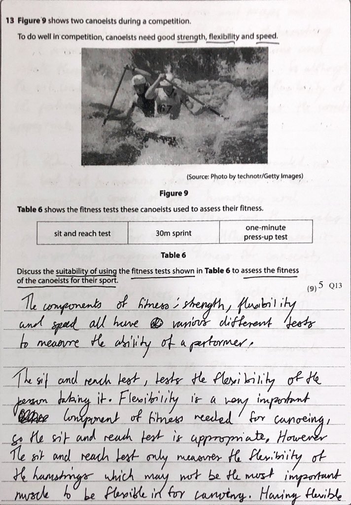 pe_mathews's tweet photo. This response was awarded 5/9 in last years exam. As a dep we would have given it Level 3 at very least. Can anyone advise what would make it 9/9? #edexcelgcsepe #9markquestion @gcsepe2017 https://t.co/I8kQaAe9QD