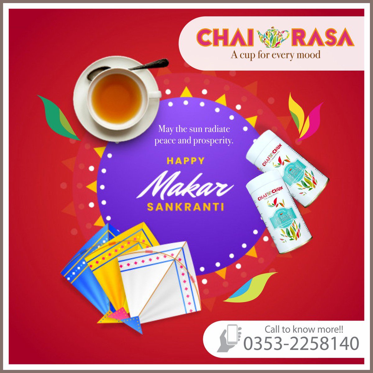 ChaiRasaCafe's tweet photo. Let the vibrancy and colour of this festive season brighten up your life and the festival of PONGAL bring you good luck, wealth and abundance. Happy Pongal &amp; Makar Sankranti !

#Sankranti2019 #MakarSankranti #Pongal #Lohri #ChaiRasa #Tea https://t.co/F1E6aVjU5w