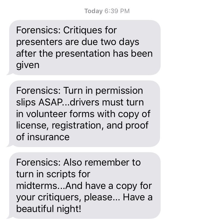 ABHSForensics2's tweet photo. Yo yo yo!!! Some reminders about midterms and tournament this Saturday!!!
(If you don’t have the remind at this point, you smell) https://t.co/9UkehpmHp0