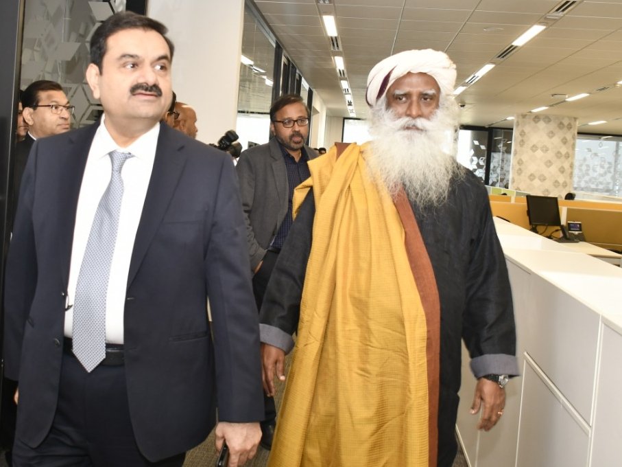 Gautam Adani on X: I am touched and indebted to respected @SadhguruJV for  bestowing his blessings on every Adanian as we enter into the Adani  Corporate Headquarters. I could not have dreamt
