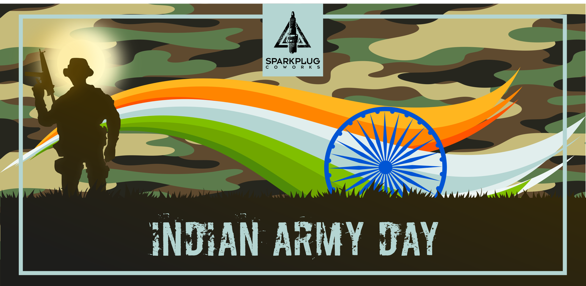 SparkPlugCowork's tweet photo. On #ArmyDay, a tribute to our brave soldiers who keep us safe. Every single one of them is the #epitome of matchless #valor and #determination; we are proud of our #IndianArmy ! .
#startuparmy #coworking #startups #coworkingbangalore #coworkingbengaluru #bengalurustartups #office https://t.co/f4aClOmuPt