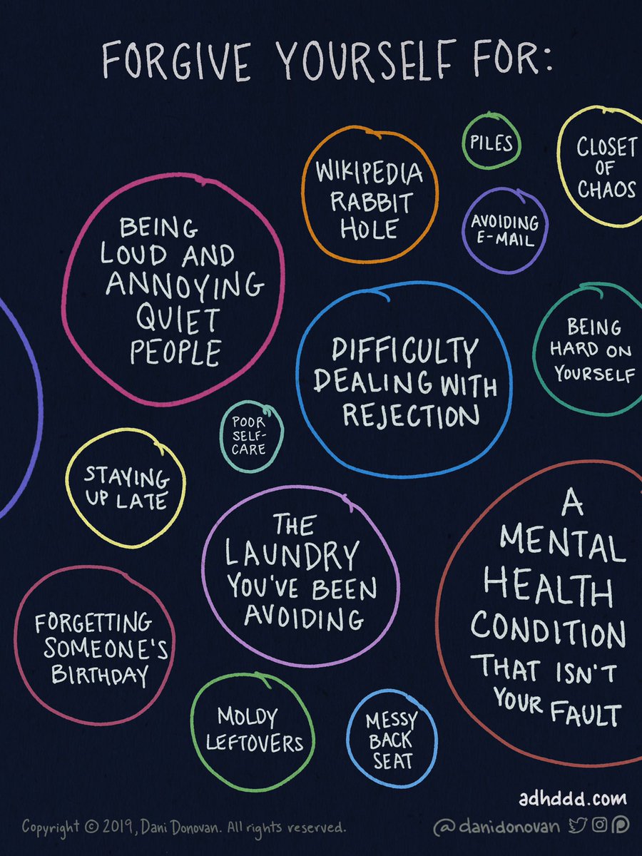 Forgive yourself. #ADHD comes with so much shame and guilt. I’m quick to forgive others, but never show myself the same compassion.Quick reminder: No one is 100% perfect, 100% of the time.