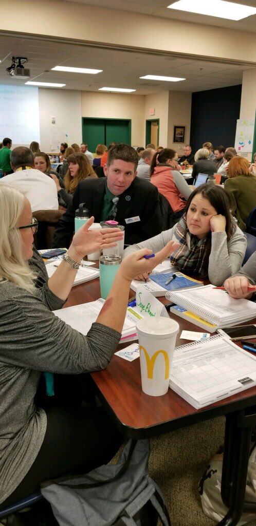 BrigLeane's tweet photo. Local schools sharing what they are implementing with each other this year. Overheard: βLetβs go visit that school - they are right down the road!β Thatβs what happens @SolutionTree βs PLC Academy hosted by @WyoEducation in @SweetwaterDist1. @marianielsenplc #atplc https://t.co/QHFOTIx0OK