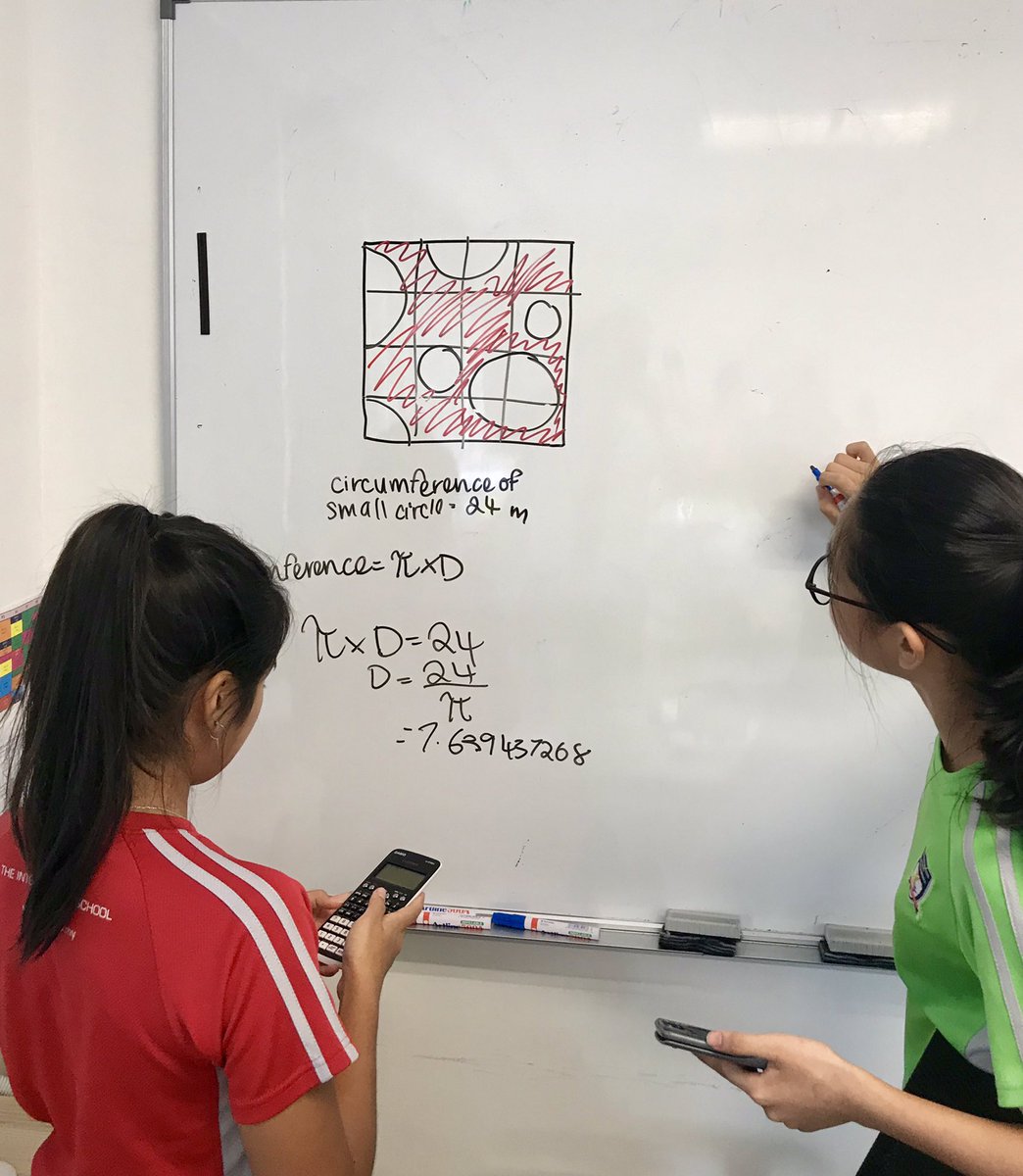 ISPMaths's tweet photo. Fantastic problem solving from Year 10 @ispKL mathematicians. Showing good depth of understanding with the area and perimeter of circles. #engaging #mathchat #ukedchat @mrbartonmaths @DrFrostMaths @UKMathsTrust #tesmaths https://t.co/QYWUQWDwMd