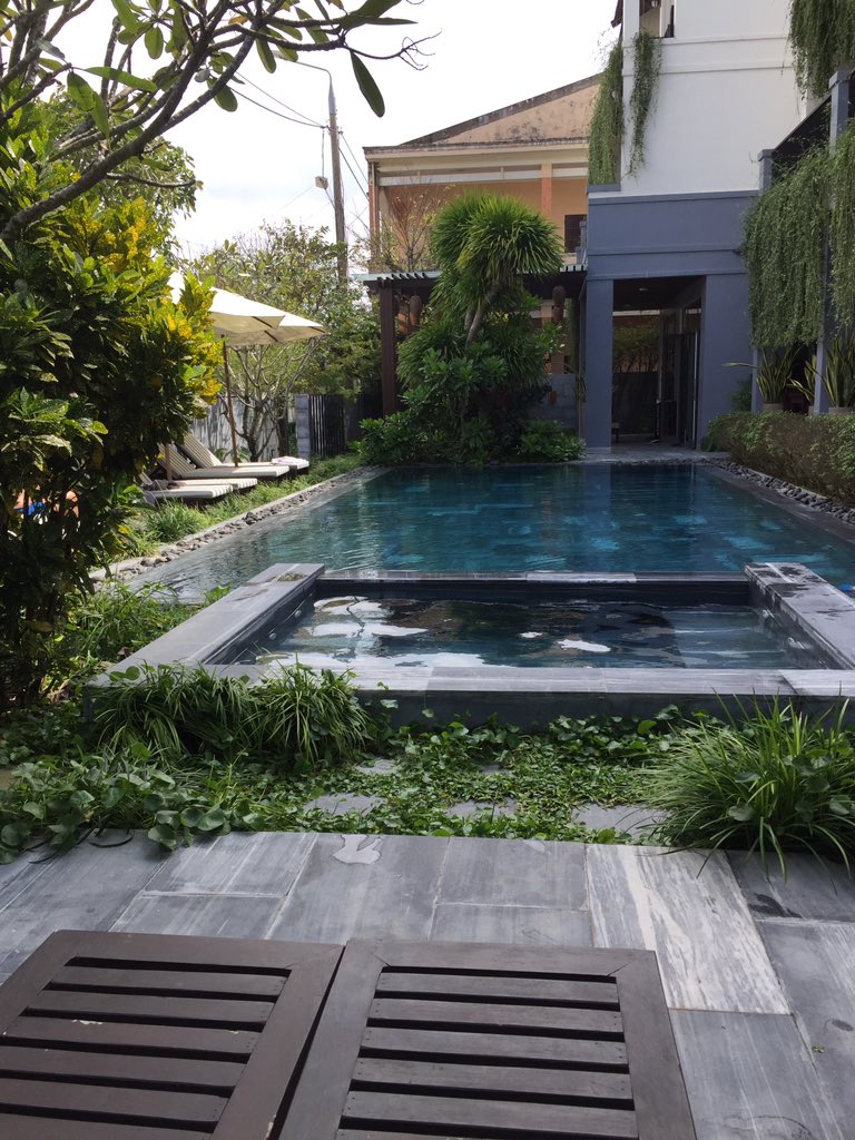 maynie64's tweet photo. @abcgrandstand Can’t get better than this..Listening to the cricket on ABC Grandstand by the pool in An Bang Beach in Hoi An Vietnam. https://t.co/oGBv2wwtWH