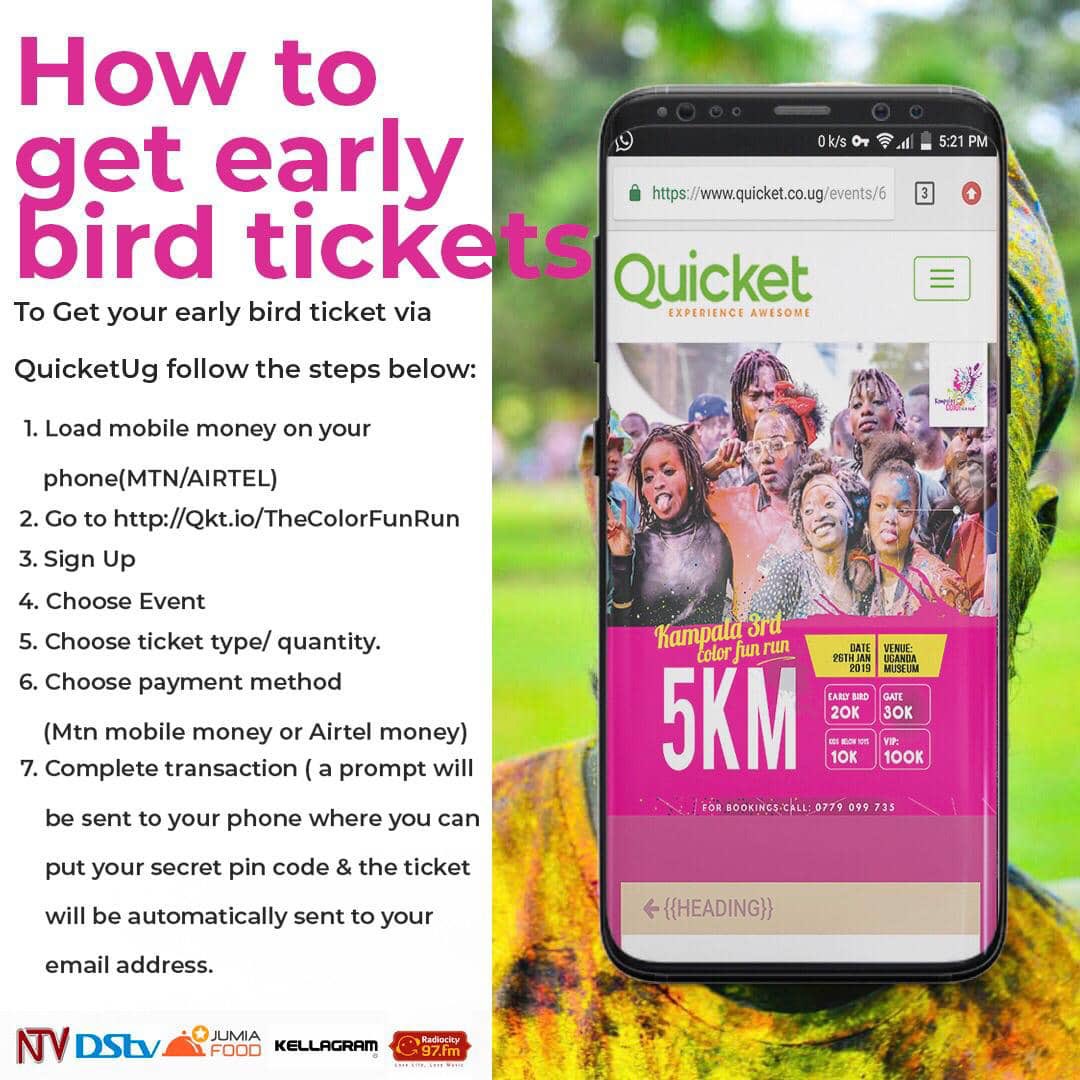 ivieyyyyy's tweet photo. Still got a number of good days to for you to make use of that 20k by purchasing a #ColourFunRunKla2019 early bird ticket via @QuicketUG or another option provided below https://t.co/XkJYwq4HBr