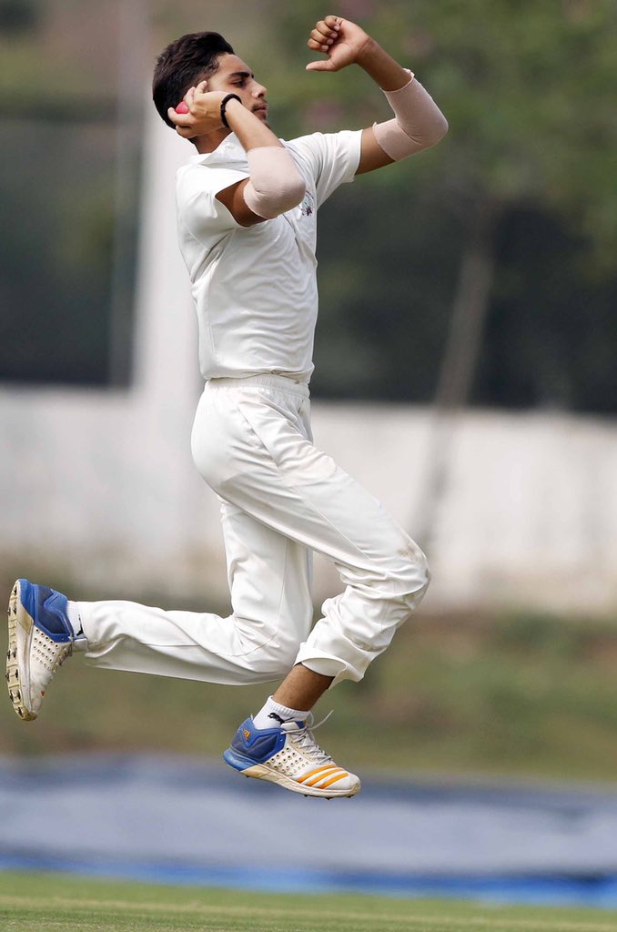 So with about 34 overs to go on the last day and a lead of 558 runs, safe to say that Haryana will be crowned the Vijay Merchant Champions. These u-16 boys have fought hard throughout the season. I will share a few pictures taken by Mr. Kamal Sharma. Vivek Kumar 5-59