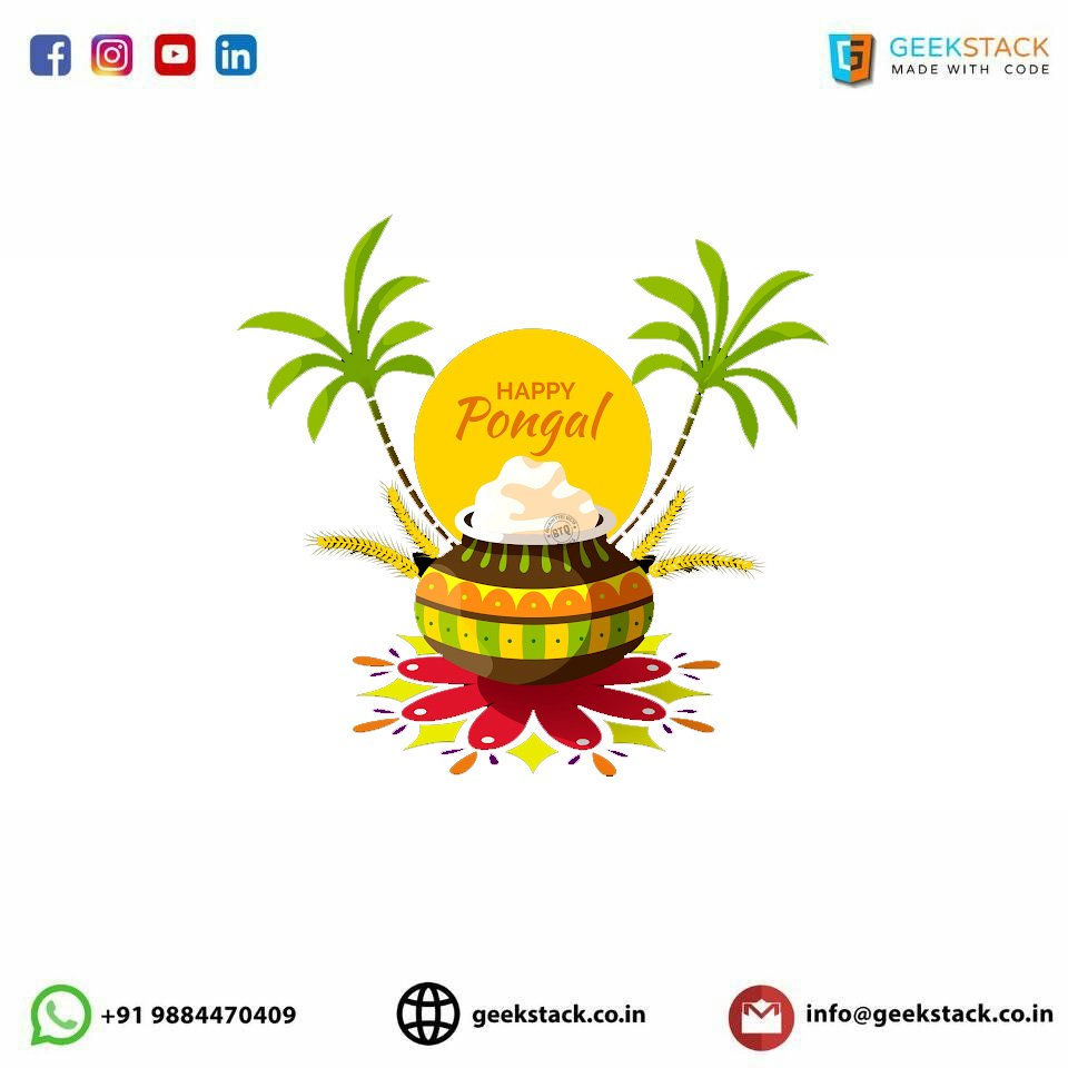 Geekstackindia's tweet photo. @Geekstackindia wishes you all a very happy pongal !
Visit Us: https://t.co/YJEUmouVlQ
#happypongal #geekstackpongal https://t.co/IkmKirhqlO
