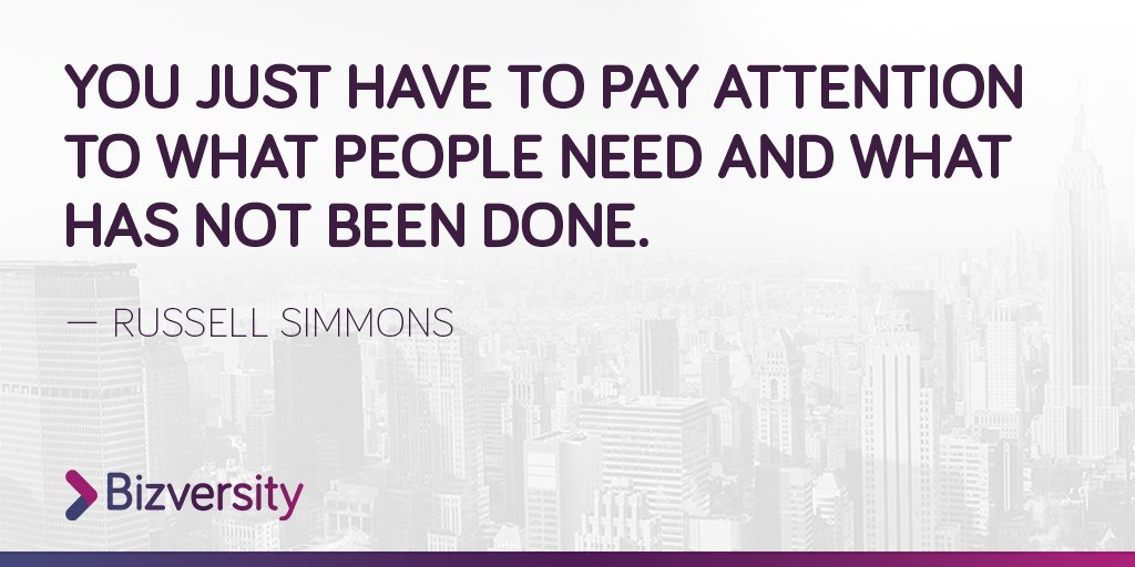 "You just have to pay attention to what people need and what has not been done." - Russell Simmons

#quotes #motivation #inspiration #life #quoteoftheday #motivational #quotestoliveby #inspirationalquotes
