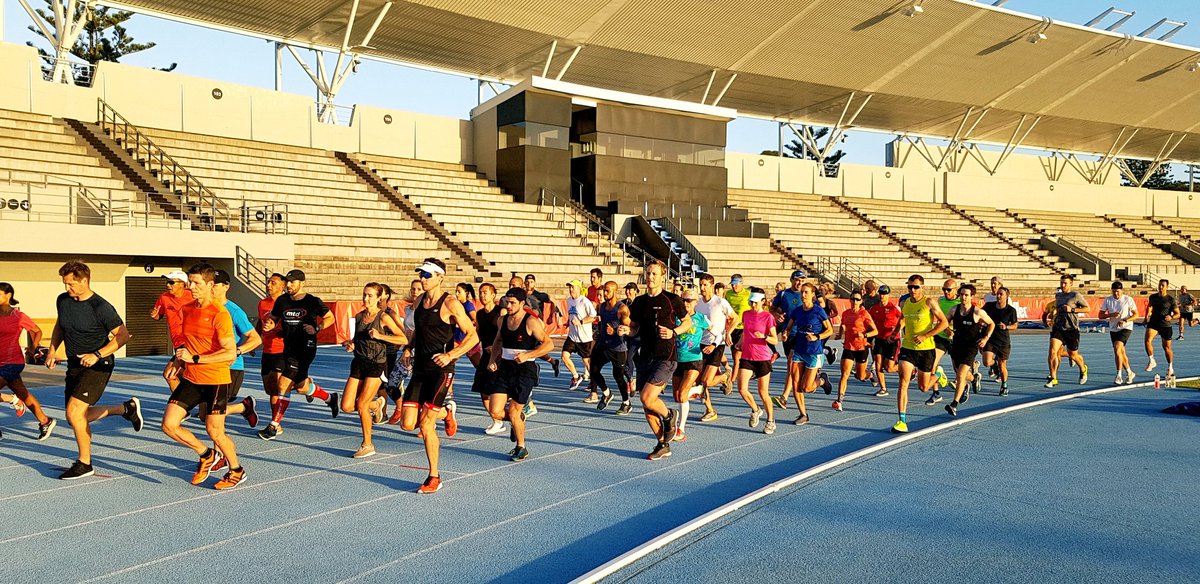 ATCMultisport's tweet photo. Kilometers ran at #ATCTrack today: 301.7 (700m repeats, 59 runners) donated to #RunningDry
The beautiful green field in stark contrast to the #Level6B water restrictions in place last year. We are still on #Level3 105 Litres pppd.
@minaguli @EmbarkTri @ATCRunning https://t.co/yL6oEolGTH