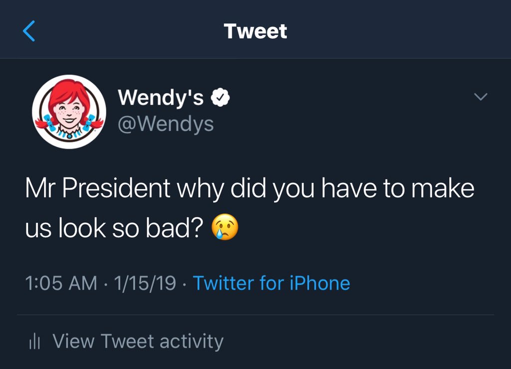 Ankit Panda Sir This Is A Wendy S Went From Meme To Reality Pretty Quickly