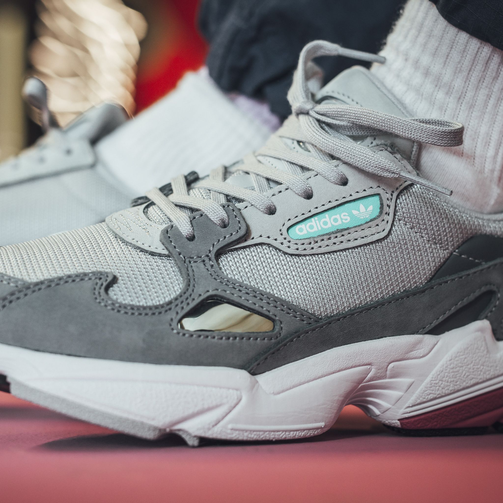 adidas falcon grey maroon