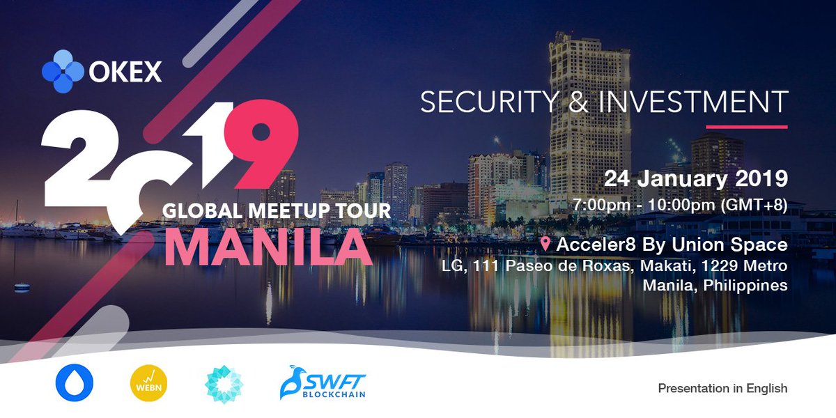 okx's tweet photo. Get ready for our next meetup at 🇵🇭#Manila! Enjoy FREE nibbles & sips, giveaways, and networking with crypto enthusiasts!
📝RSVP Now: https://t.co/xBnOTPxFFs
#OKExGlobalMeetupTour #Philippines #crypto #blockchain https://t.co/Zi6iNJLbKE